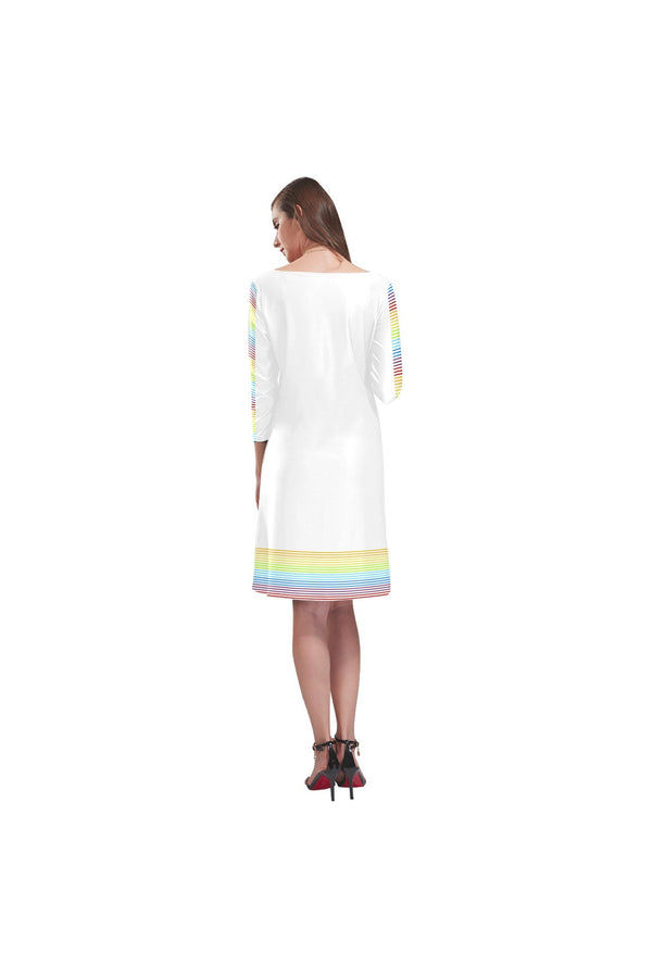 Rainbow Accent Rhea Loose Round Neck Dress - Objet D'Art