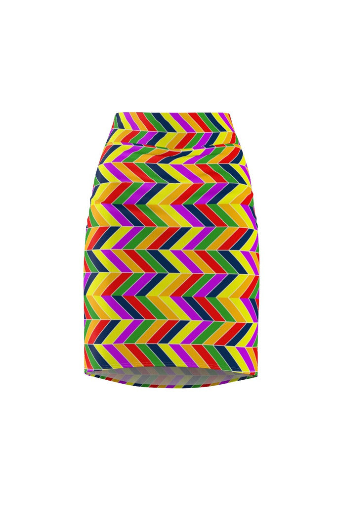 Rainbow Chevrons Women's Pencil Skirt - Objet D'Art