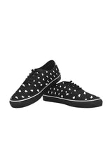 Heart Printed Classic Women's Canvas Low Top Shoes (Model E001-4) - Objet D'Art