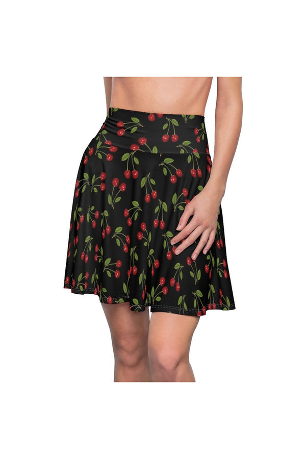 Cherry Print Women's Skater Skirt - Objet D'Art