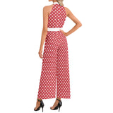 Halter Neck Buckle Belted Jumpsuit - Objet D'Art