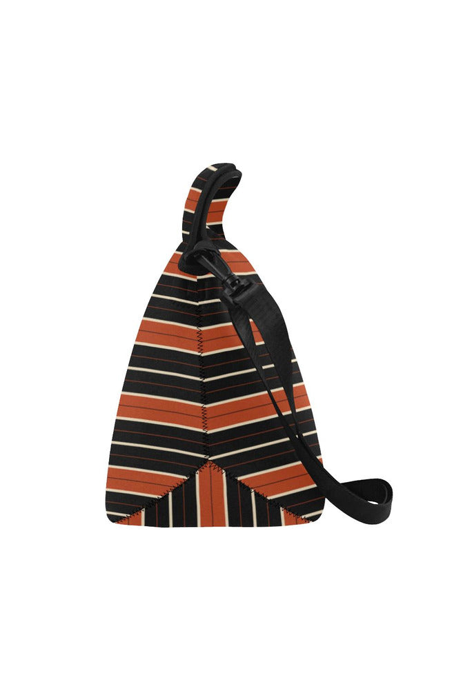 RUST STRIPES Neoprene Lunch Bag/Large (Model 1669) - Objet D'Art