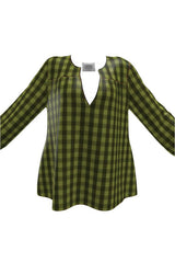 Pepper Stem Plaid Women's Blouse - Objet D'Art