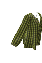 Pepper Stem Plaid Women's Blouse - Objet D'Art