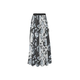 selenium gray print 4 High Slit Long Beach Dress (Model S40) - Objet D'Art