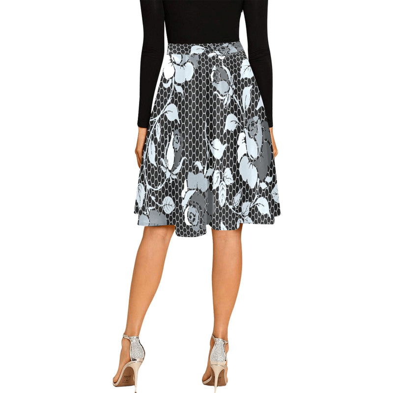selenium gray print 1 Melete Pleated Midi Skirt (Model D15) - Objet D'Art