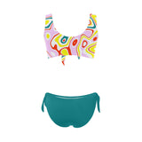light pine green solid print Bow Tie Front Bikini Swimsuit - Objet D'Art