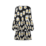 daisies at midnight V-Neck Loose Fit Dress (Model D62) - Objet D'Art