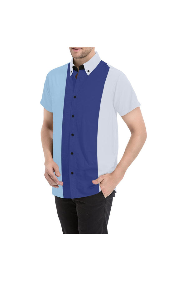 Tri-color Men's All Over Print Short Sleeve Shirt (Model T53) - Objet D'Art