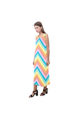V STRIPES LONG DRESS Phaedra Sleeveless Open Fork Long Dress (Model D08) - Objet D'Art