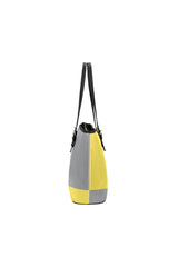 Yellow & Gray Leather Tote Bag/Small - Objet D'Art