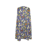 grk butterfly print 2 Sleeveless A-Line Pocket Dress (Model D57) - Objet D'Art