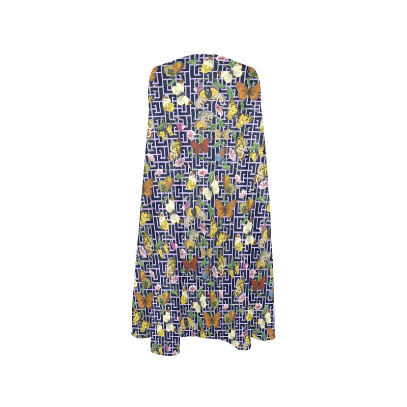 grk butterfly print 2 Sleeveless A-Line Pocket Dress (Model D57) - Objet D'Art