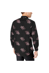 Midnight Black Floral Men's All Over Print Casual Dress Shirt (Model T61) - Objet D'Art