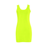bright neon green print Medea Vest Dress (Model D06) - Objet D'Art