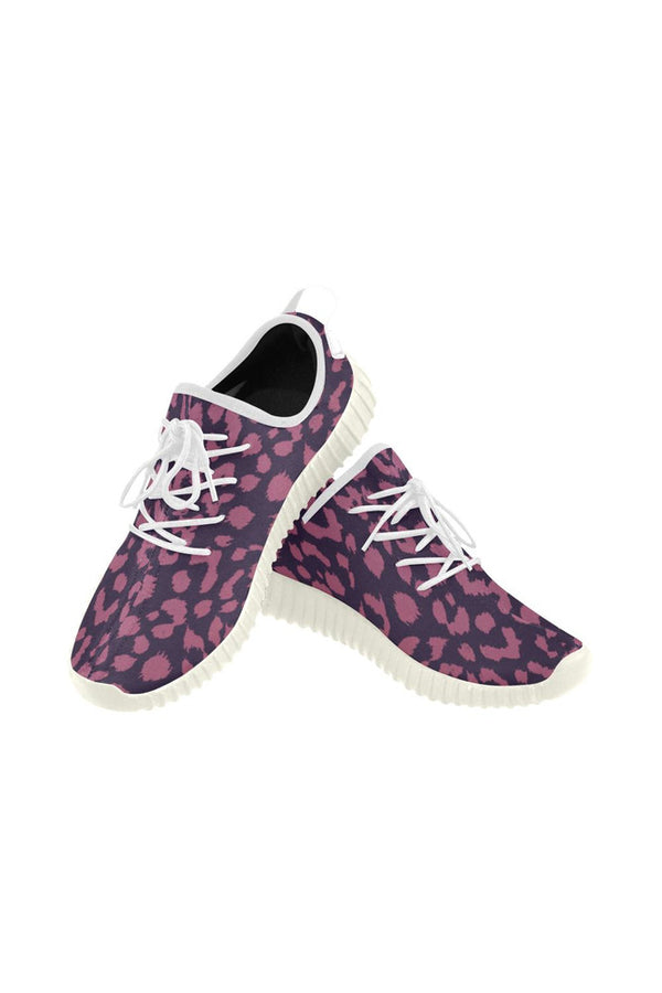 Berry Leopard Print Grus Women's Breathable Woven Running Shoes - Objet D'Art Online Retail Store