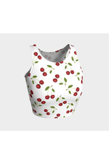 Cherry Print Athletic Crop Top - Objet D'Art