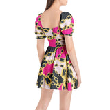 Puff Sleeve Sweetheart Neck Short Dress - Objet D'Art