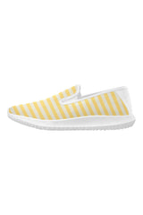 Aspen Gold Mini Stripes Orion Slip-on Women's Canvas Sneakers (Model 042) - Objet D'Art