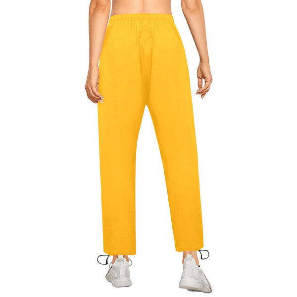 saffron print solid 2 Women's Quick Dry Cargo Sweatpants (Model L65) - Objet D'Art