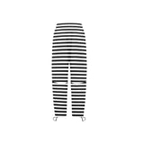 bw thin striped print 3 Women's Quick Dry Cargo Sweatpants (Model L65) - Objet D'Art
