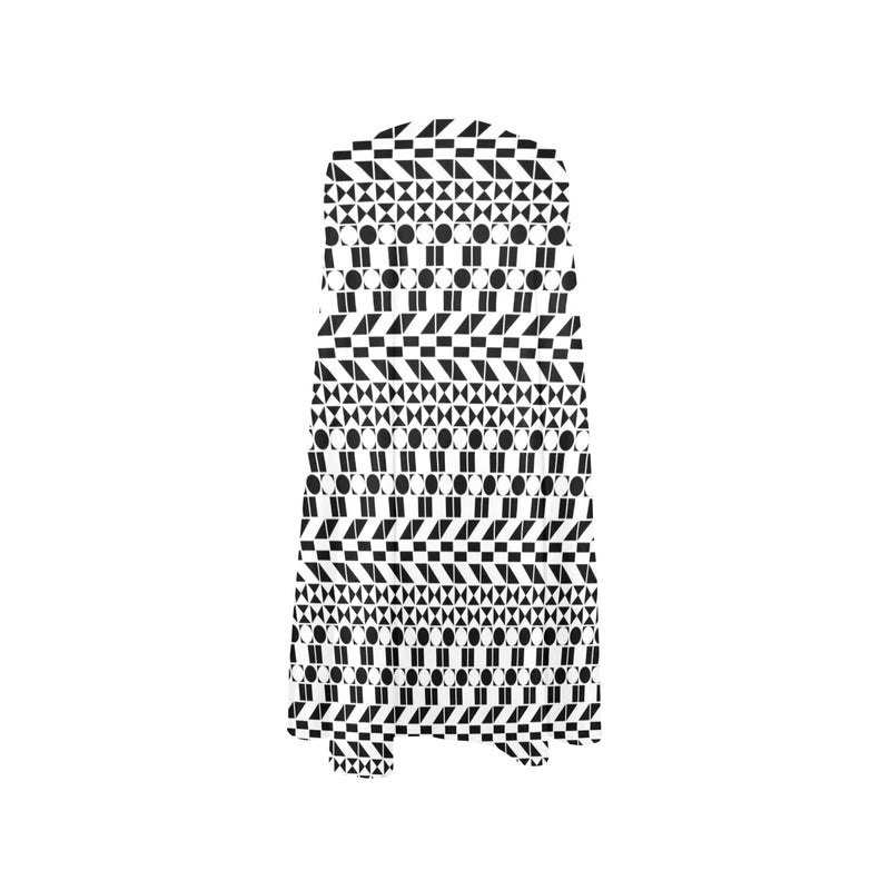bw print A2 geometry Sleeveless A-Line Pocket Dress (Model D57) - Objet D'Art