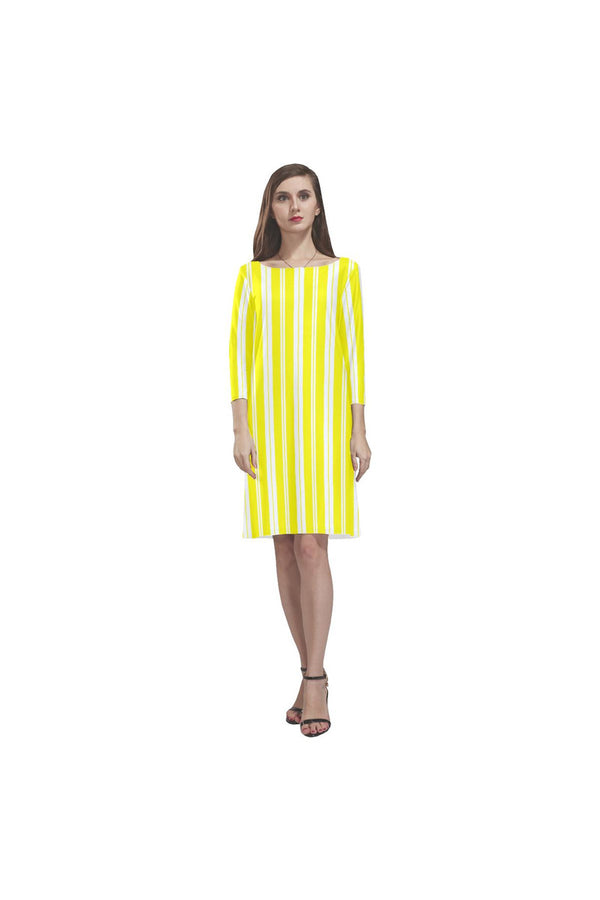 stripe 2 Rhea Loose Round Neck Dress(Model D22) - Objet D'Art