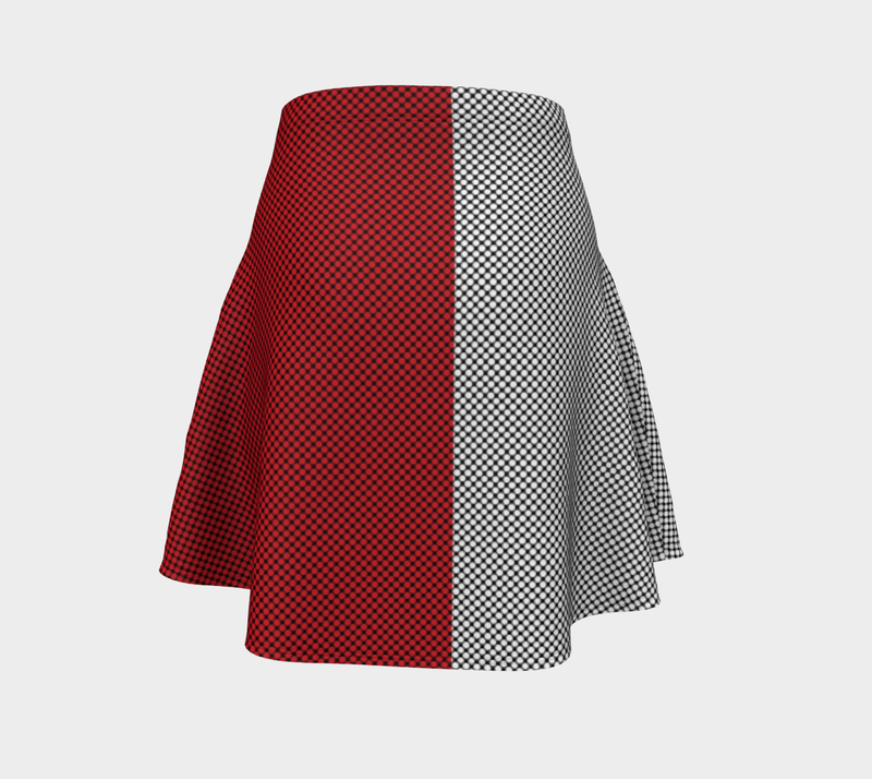 Two Tone Polka Dot Flare Skirt - Objet D'Art