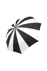 Black & White Striped Vintage Auto-Foldable Umbrella - Objet D'Art