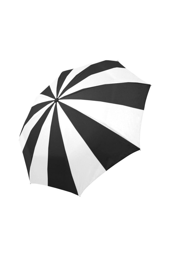 Black & White Striped Vintage Auto-Foldable Umbrella - Objet D'Art