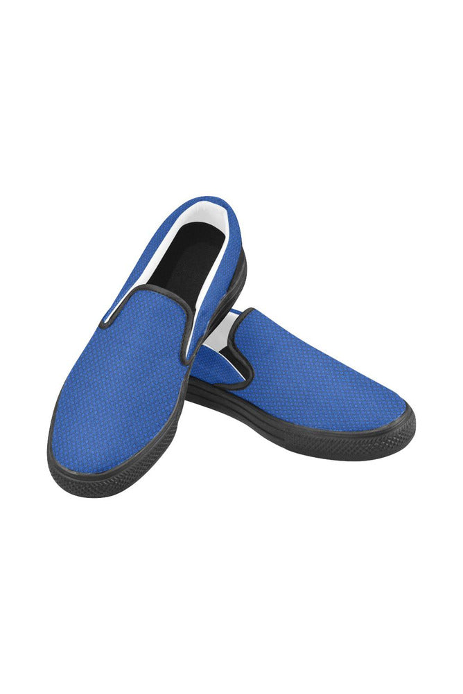 Blue Gearwork Men's Slip-on Canvas Shoes (Model 019) - Objet D'Art