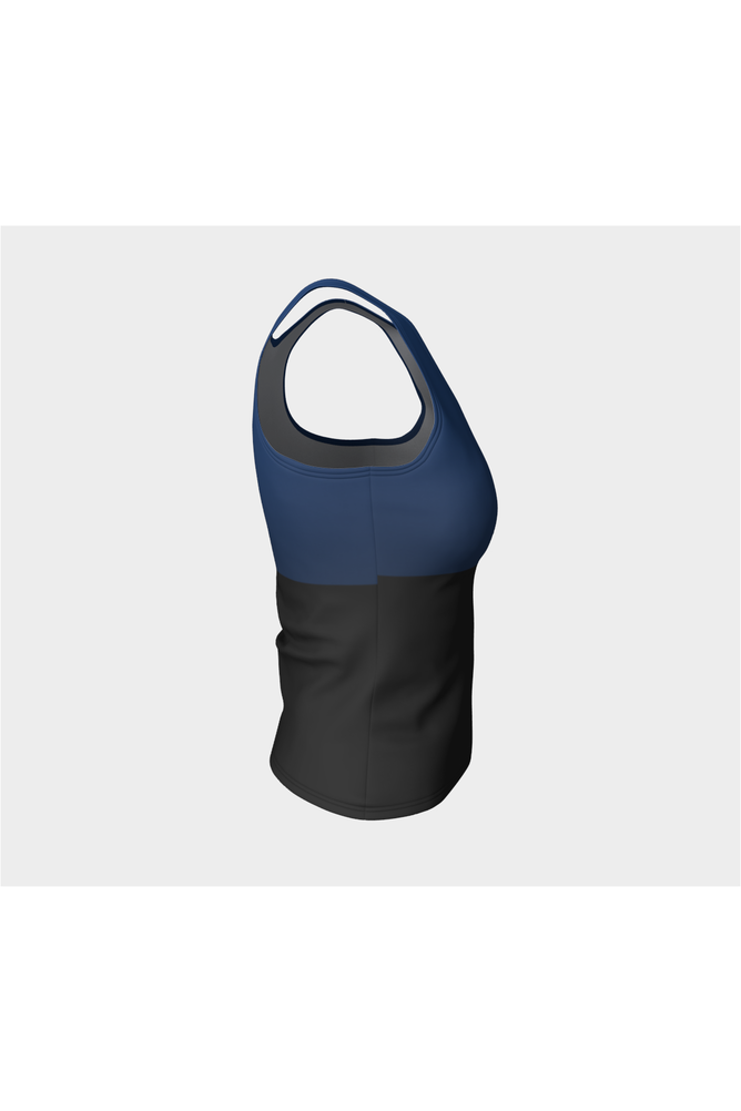 Two-Tone Blue Fitted Tank Top - Objet D'Art