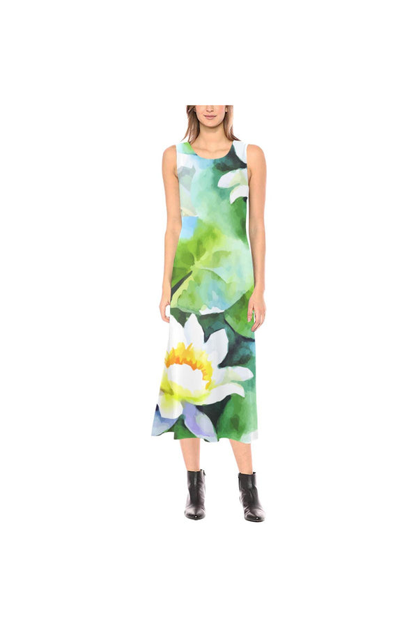 Spring Floral Phaedra Sleeveless Open Fork Long Dress - Objet D'Art