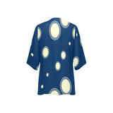 polka dot concentric print2 Women's Kimono Chiffon Cover Up (Model H51) - Objet D'Art