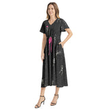 Cobweb  Hearts and Bones Flutter Sleeve Drawstring Waist Flared Dress - Objet D'Art