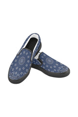 Blue Bandana Men's Slip-on Canvas Shoes (Model 019) - Objet D'Art