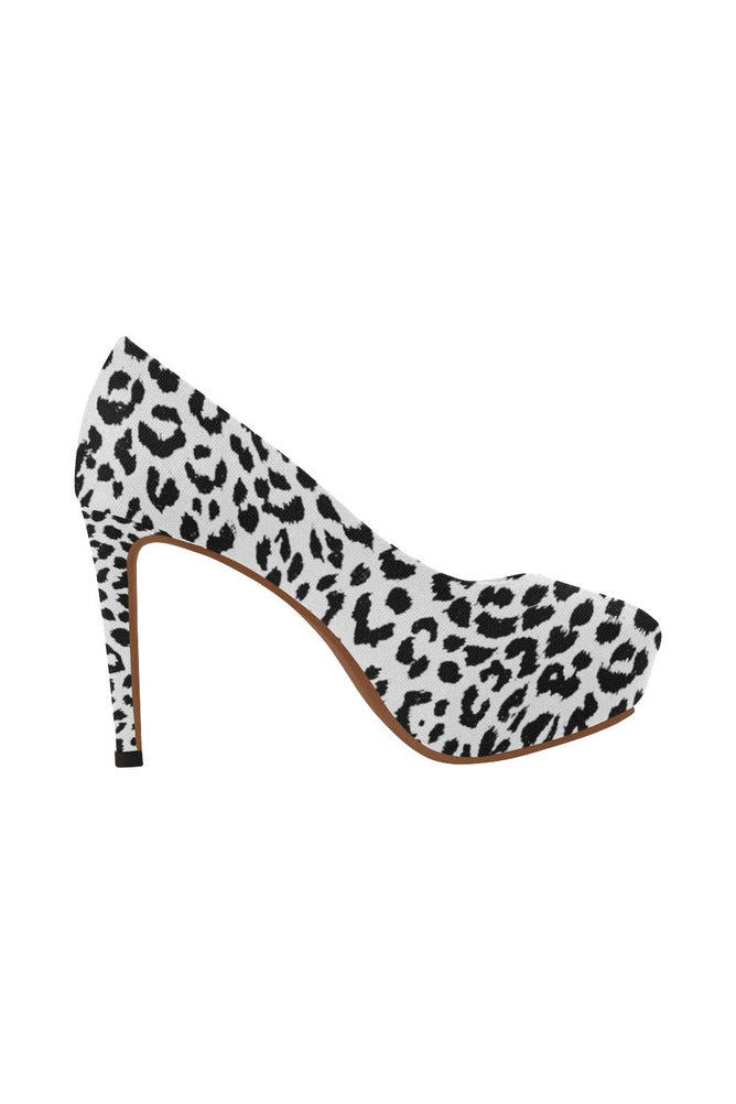 Leopard Black/White Women's High Heels - Objet D'Art