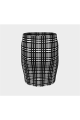 Black & White Plaid Fitted Skirt - Objet D'Art Online Retail Store
