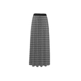 GRAY GREEK PRINT 2 High Slit Long Beach Dress (Model S40) - Objet D'Art