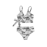 love print bw 2 Knot Side Bikini Swimsuit (Model S37) - Objet D'Art