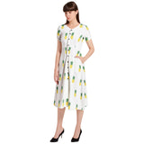 Puff Sleeve Button Through Dress - Objet D'Art