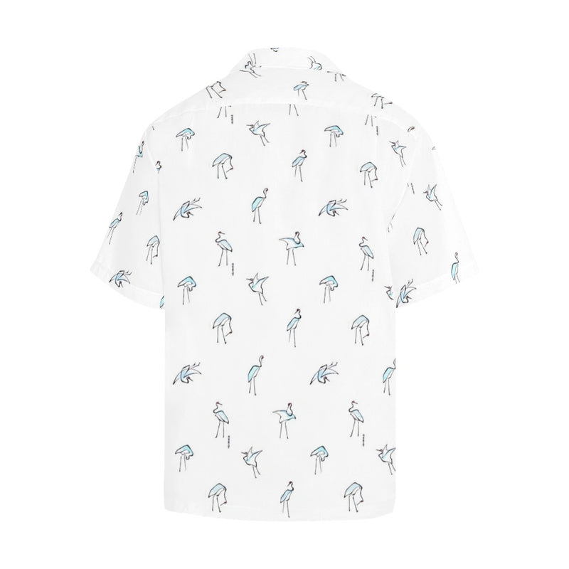 crane 4 hokusai print 2 Hawaiian Shirt (Model T58) - Objet D'Art