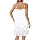 swan print asian print Drawstring Neck Sleeveless Dress (Model D68) - Objet D'Art
