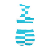light blue solid print 2C Crop Top Bikini Set (Model S21) - Objet D'Art