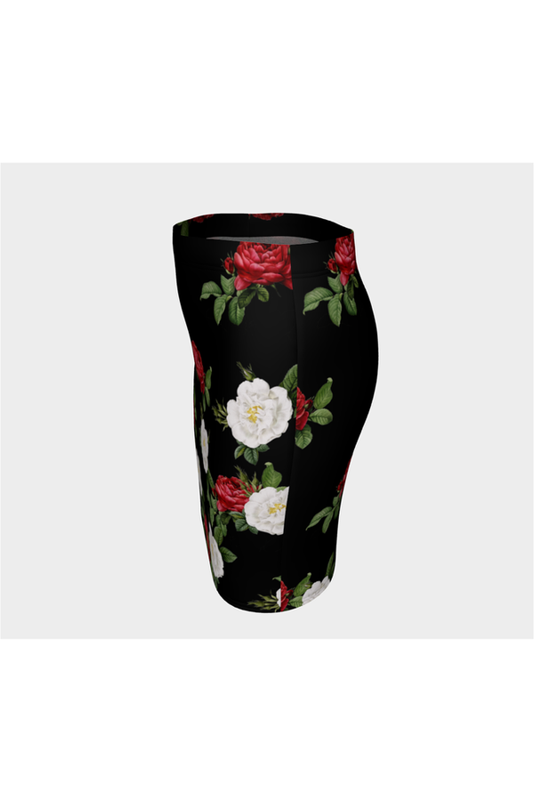 Red and White Rose Fitted Skirt - Objet D'Art