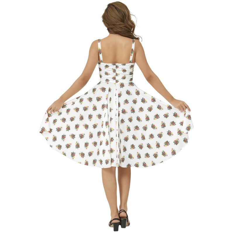 Sleeveless Square Neck Flare Hem Midi Dress - Objet D'Art