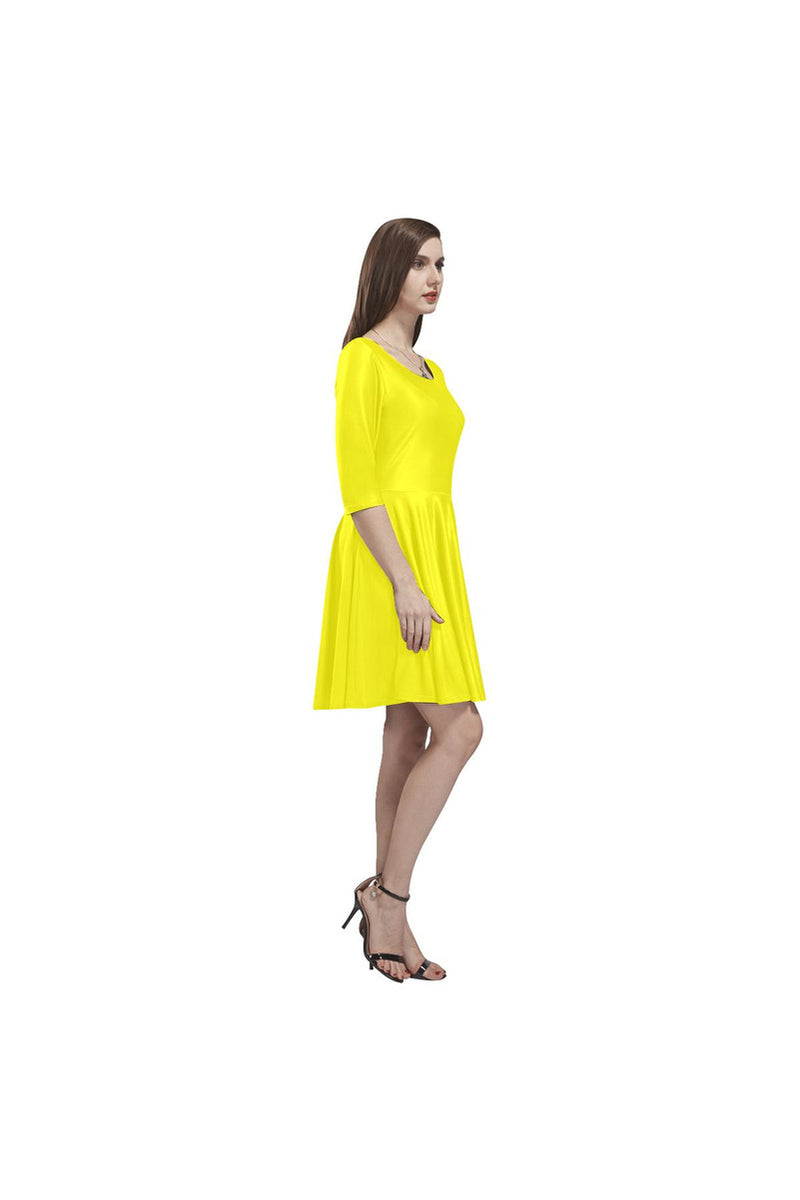 Sunshine Tethys Half-Sleeve Skater Dress - Objet D'Art