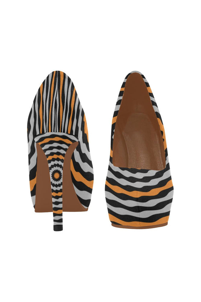 Hypnotic Orange Women's High Heels - Objet D'Art Online Retail Store