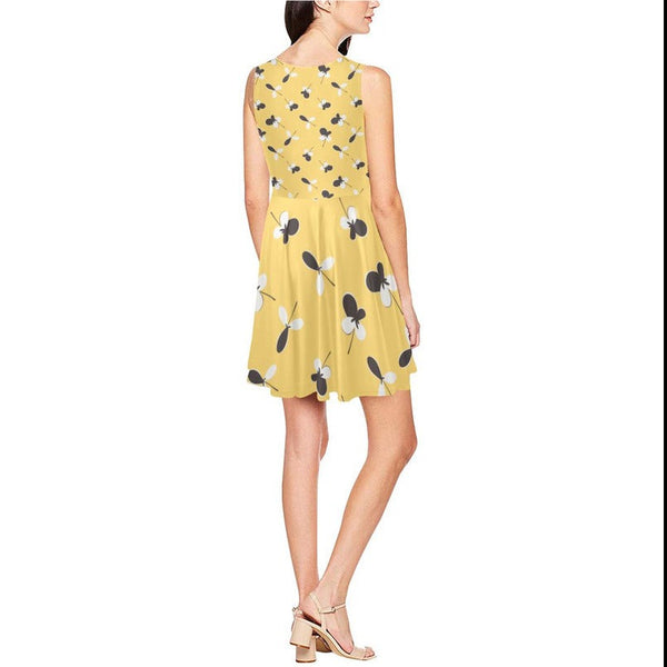 Golden Meadow Thea Sleeveless Skater Dress - Objet D'Art