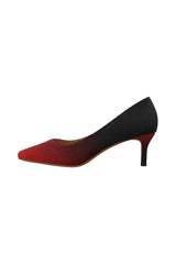 Fade Red to Black Women's Pointed Toe Low Heel Pumps - Objet D'Art Online Retail Store